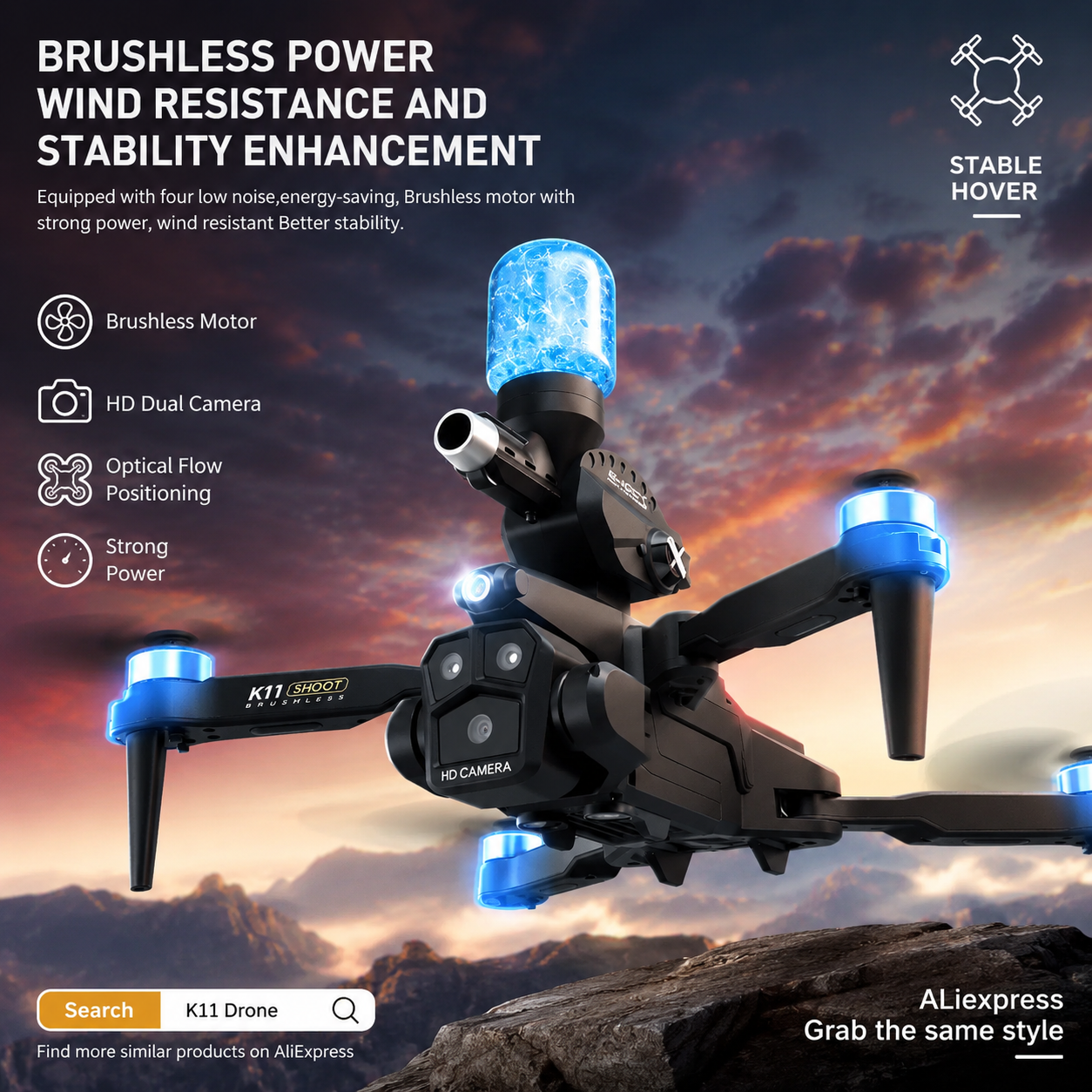 K11MAX Drone with Water Bombs  - Drone Gimbal Mount recensione e prezzo